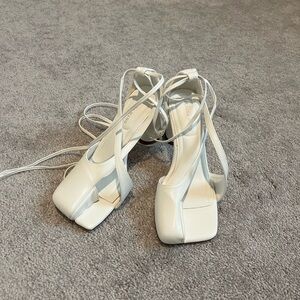 Chic White Strappy Heels for Women